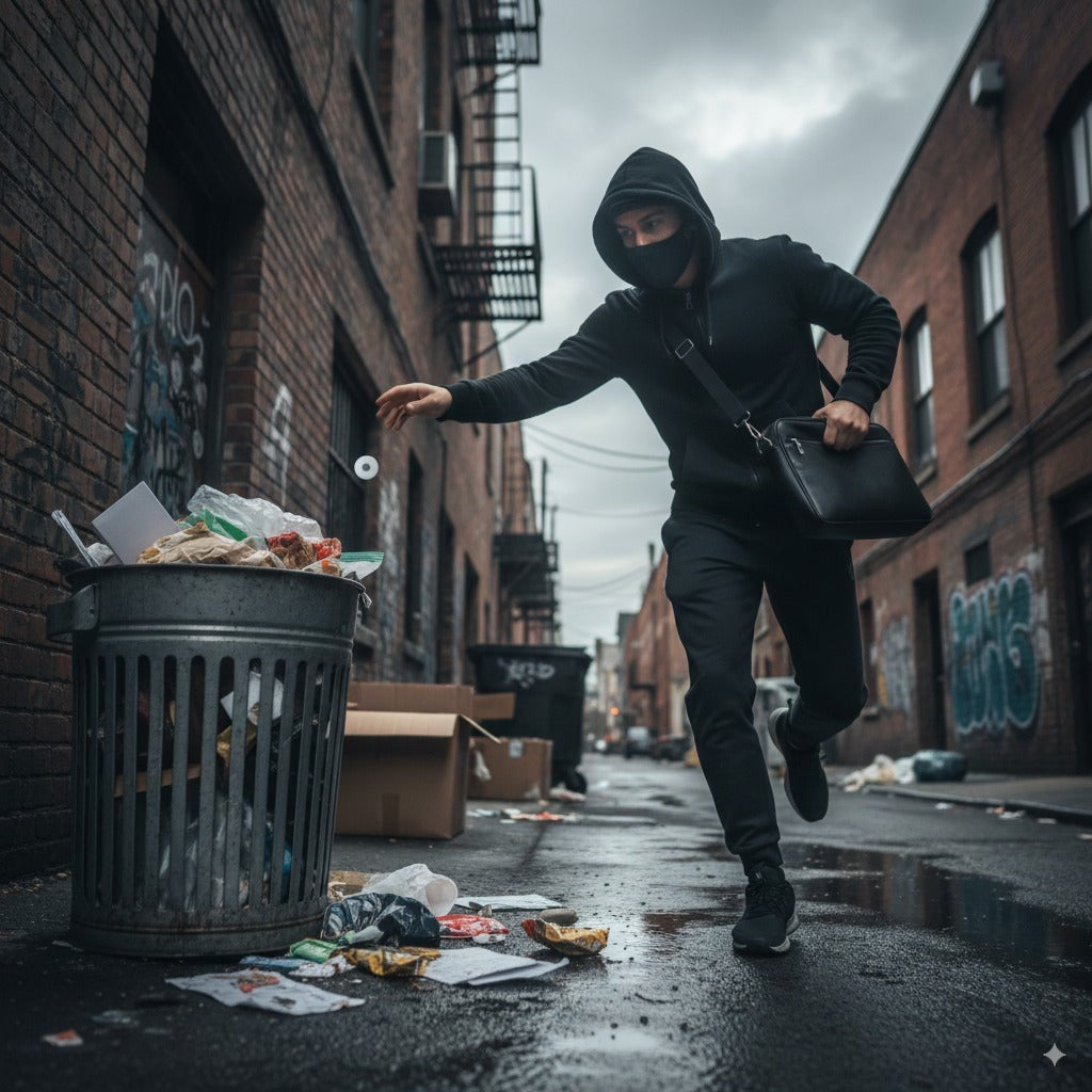 Pickpocket lifting a wallet from a bag