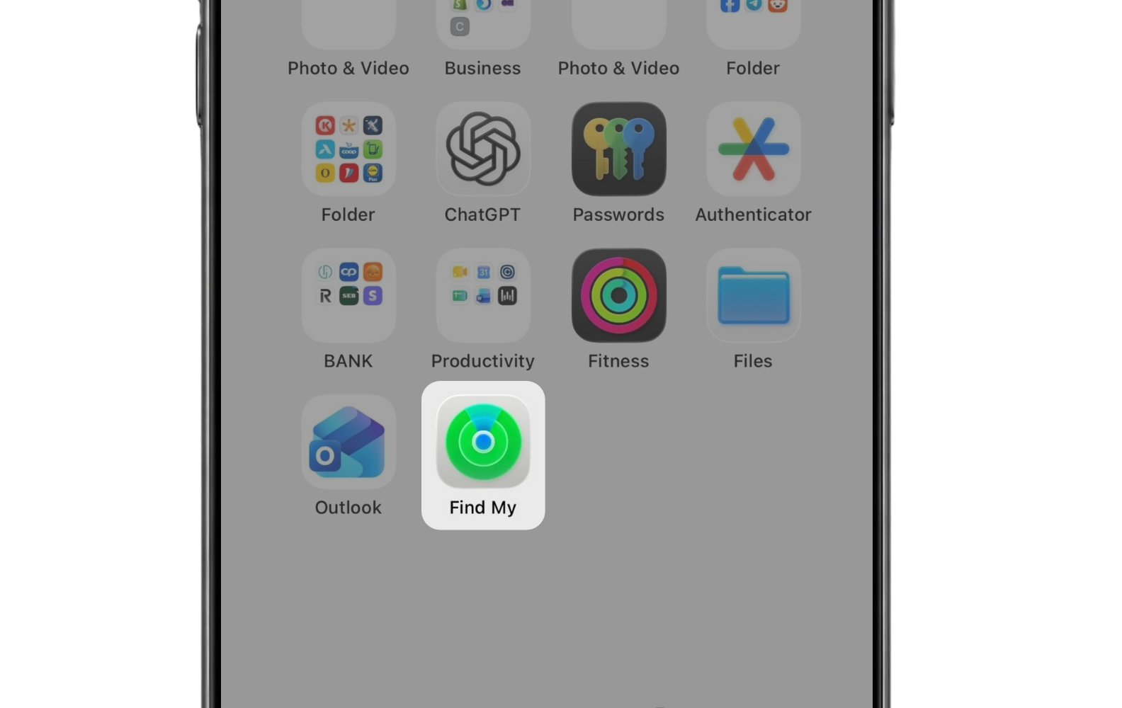 Open Apple Find My