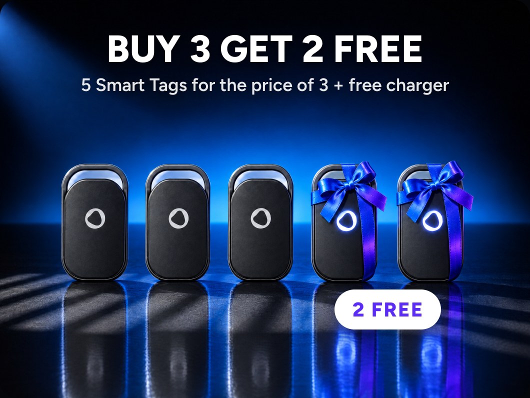 Buy 3 Get 2 Free: 5 Smart Tags for the price of 3 plus a free charger