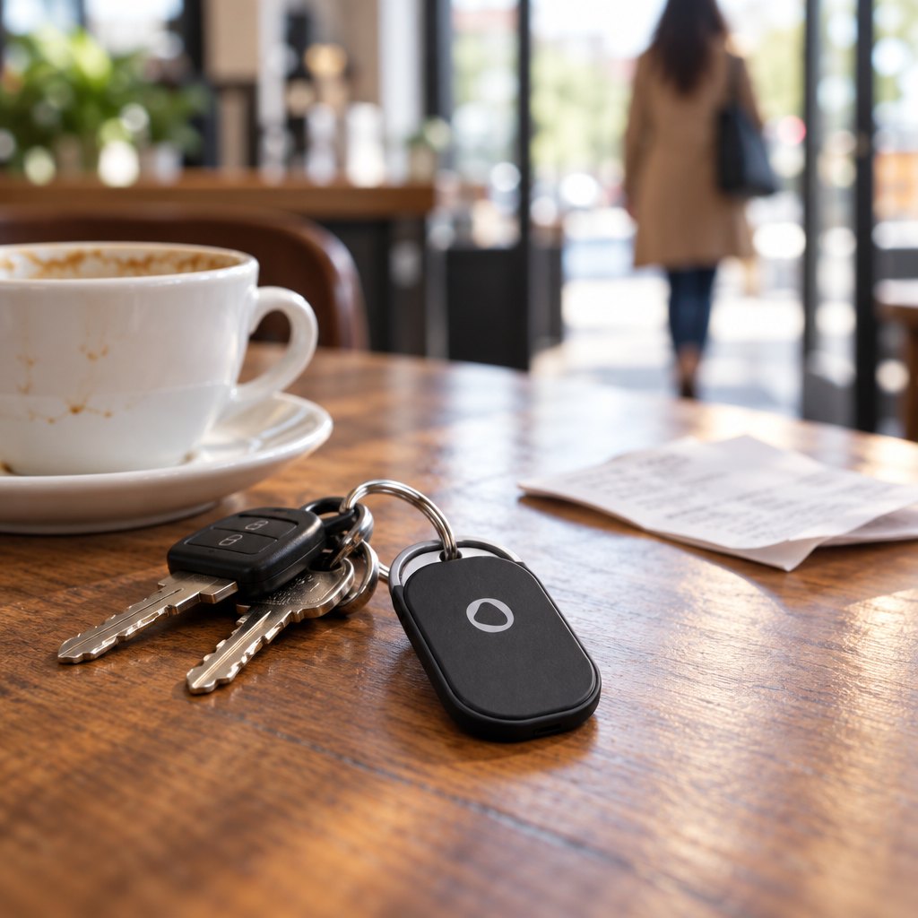 Keys left on a restaurant table