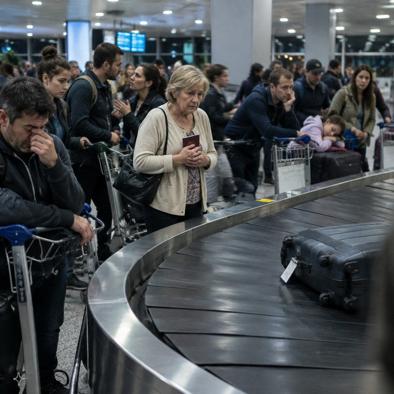 An airport baggage hall