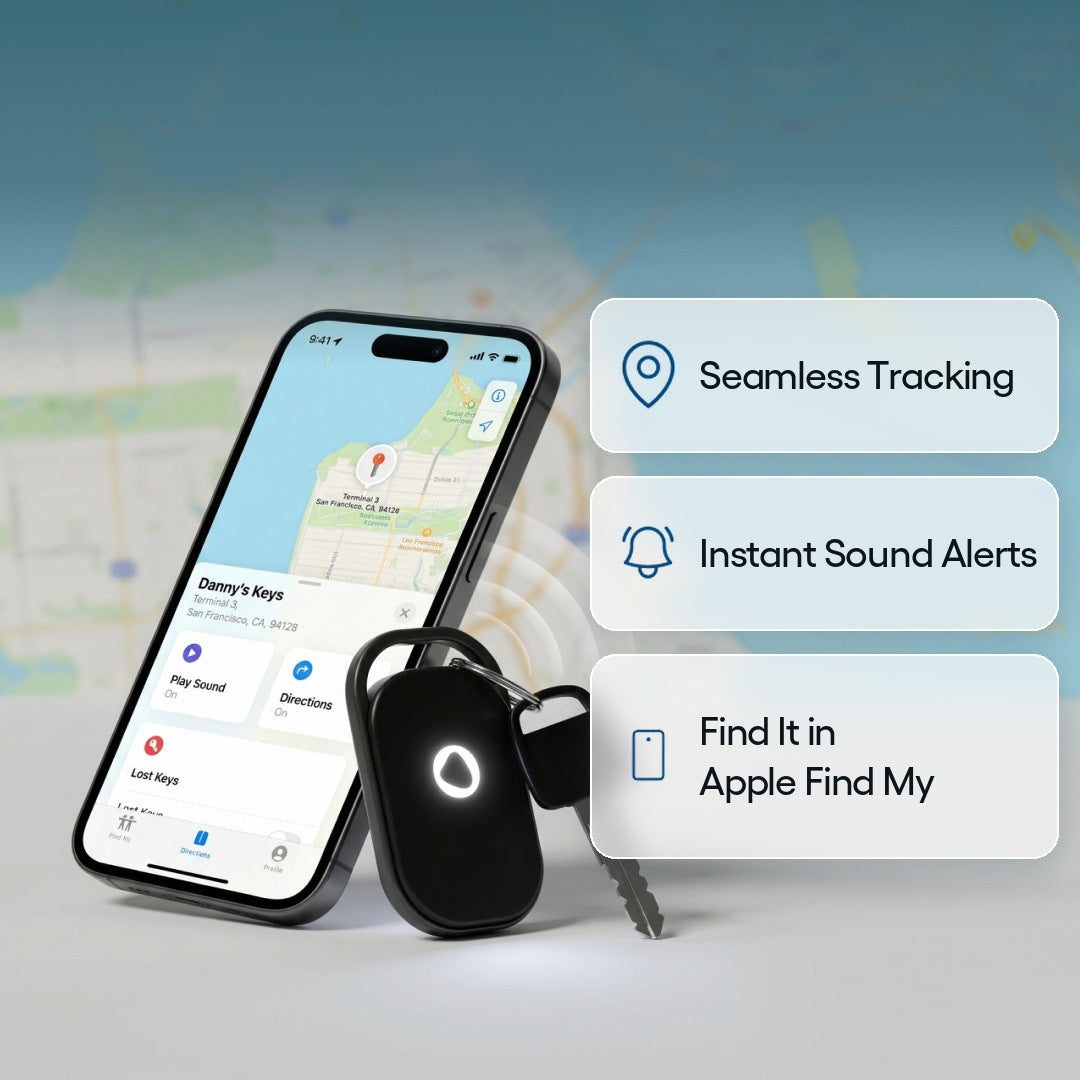 iPhone showing keys in Apple Find My next to a Smart Tag