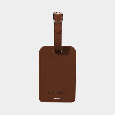 Luggage Tag Cognac Brown