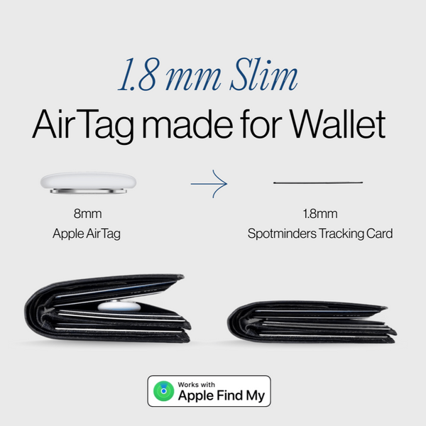 Thickness comparison between AirTag and Spotminders card