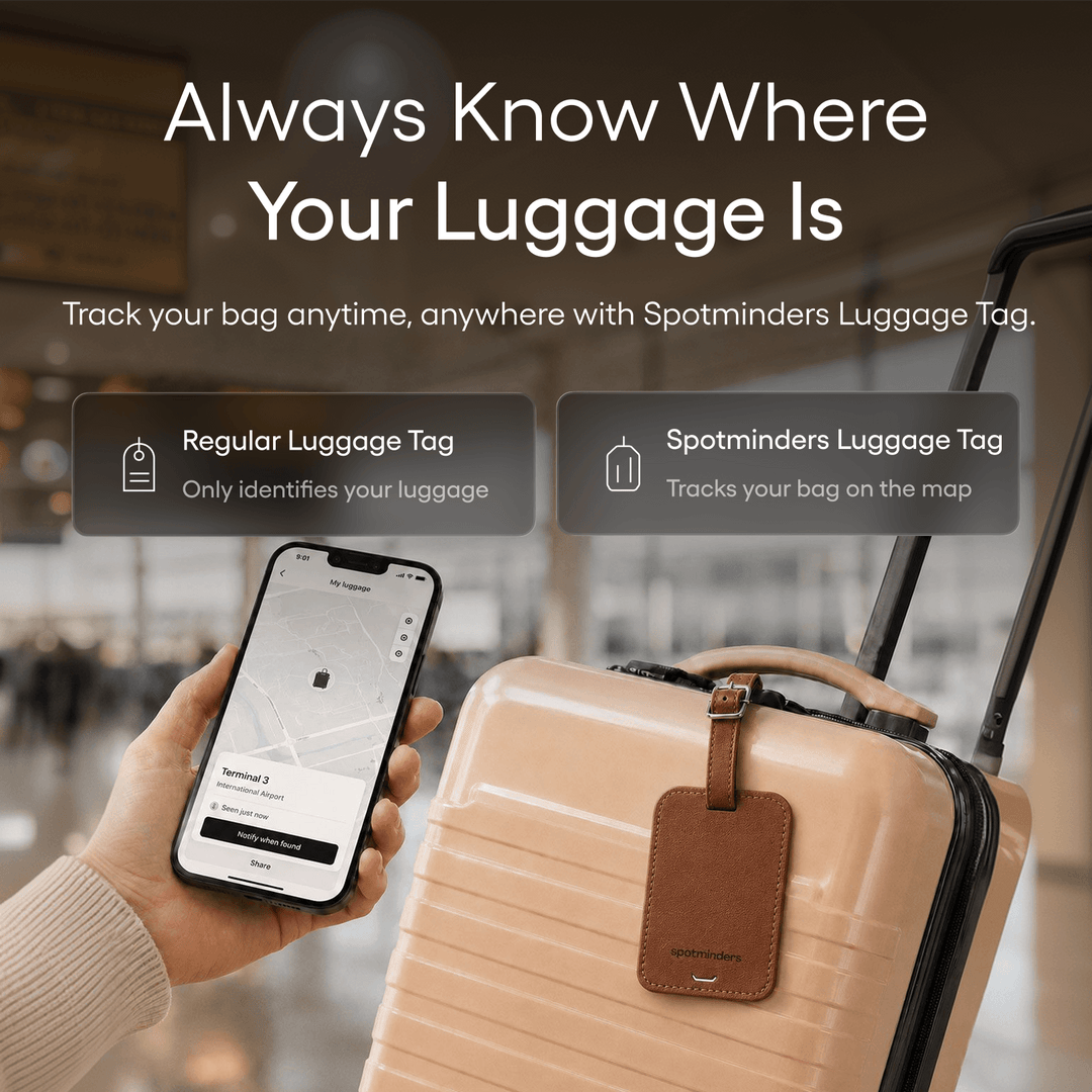 Trackable Luggage Tag – Spotminders.